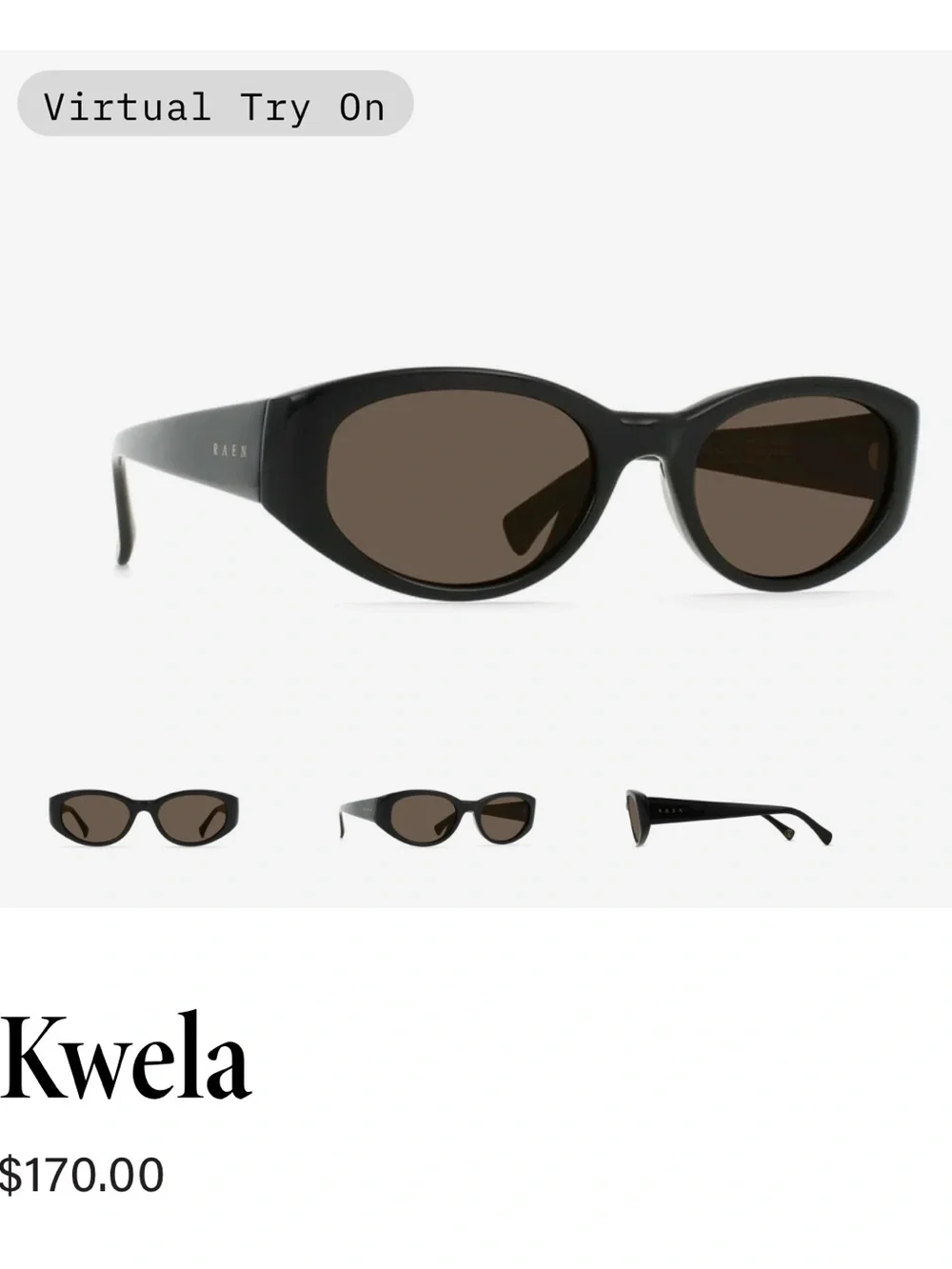 RAEN Black Oval Women's Sunglasses